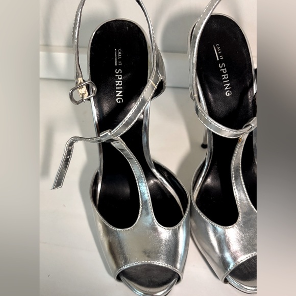 Call it Spring Silver heels - Picture 3 of 4